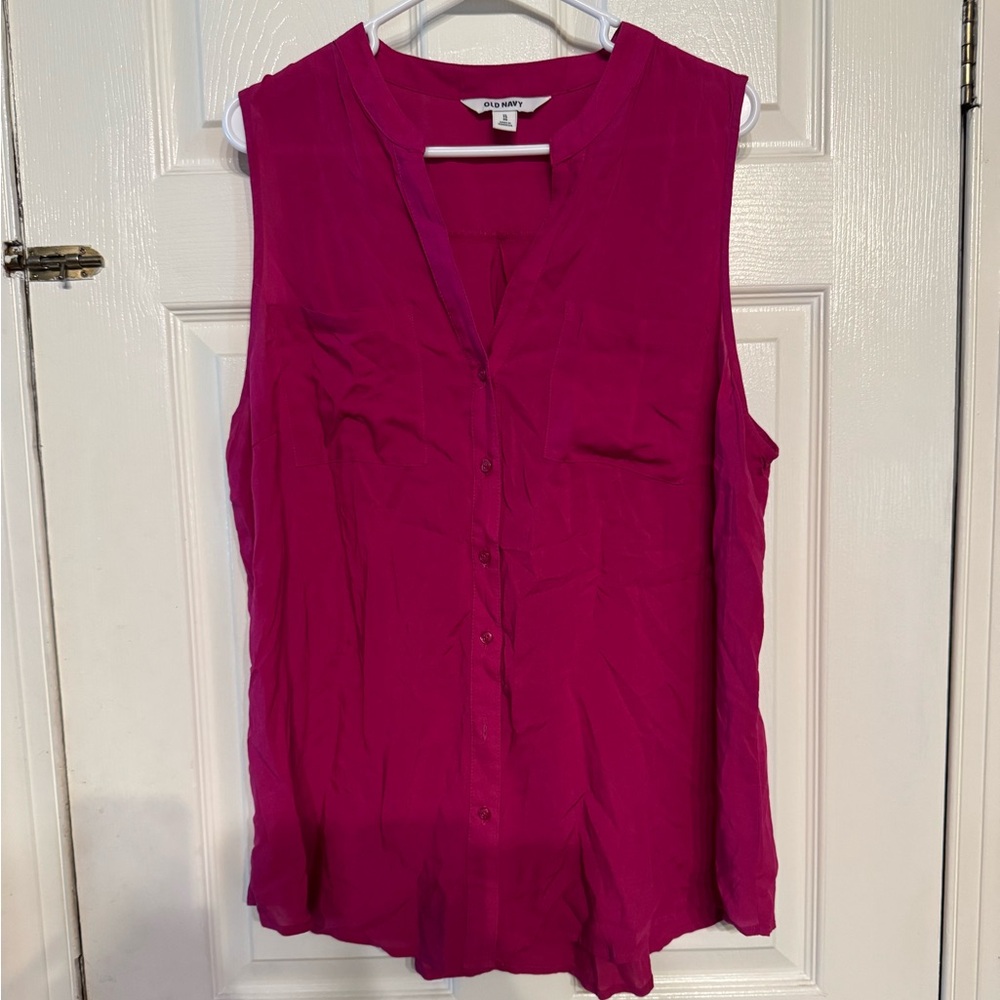 Old Navy Sleeveless Fuchsia Blouse